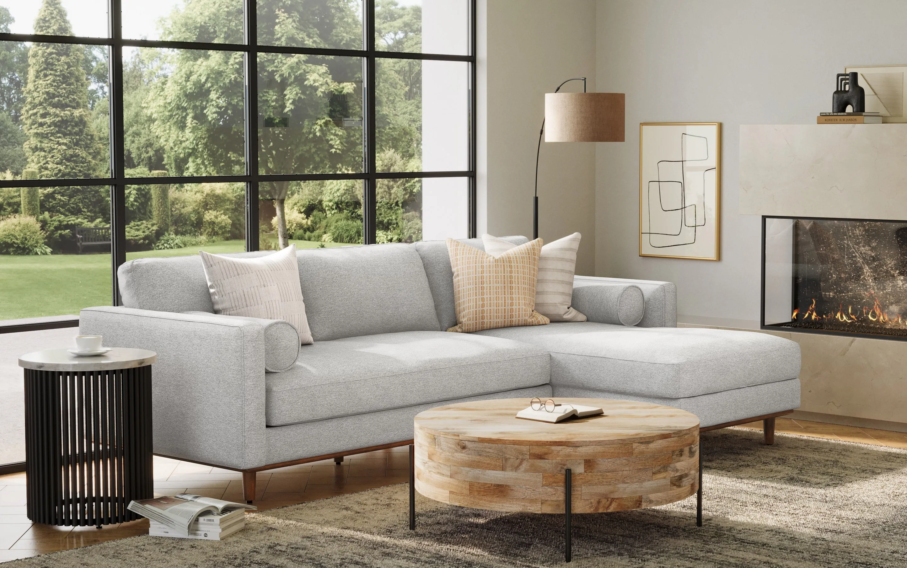 Morrison Sectional in Woven-Blend Fabric
