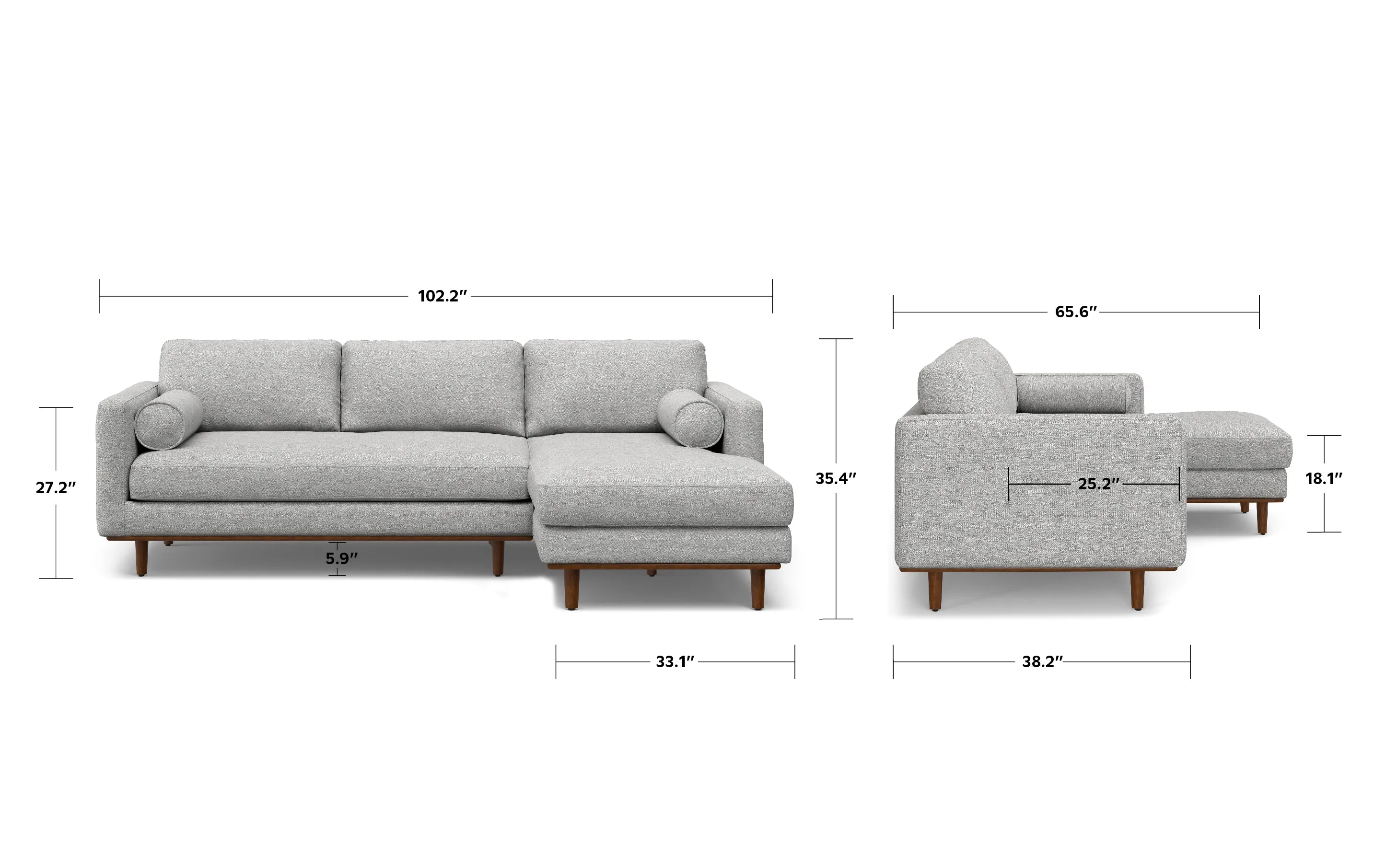 Morrison Sectional in Woven-Blend Fabric