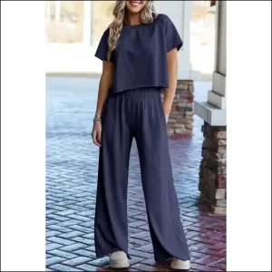 Navy Blue Raw Hem Pants Set: so Comfy It's Almost Illegal 👖😂