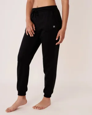 New La Vie En Rose BODY MIND SOUL Jogger Style Pants in SOLID Black, Sz L