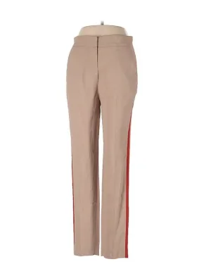 NWT MSGM Women's Tan Slim Leg Dress Pants Red Side Stripe High Waist EU 40 / US 8