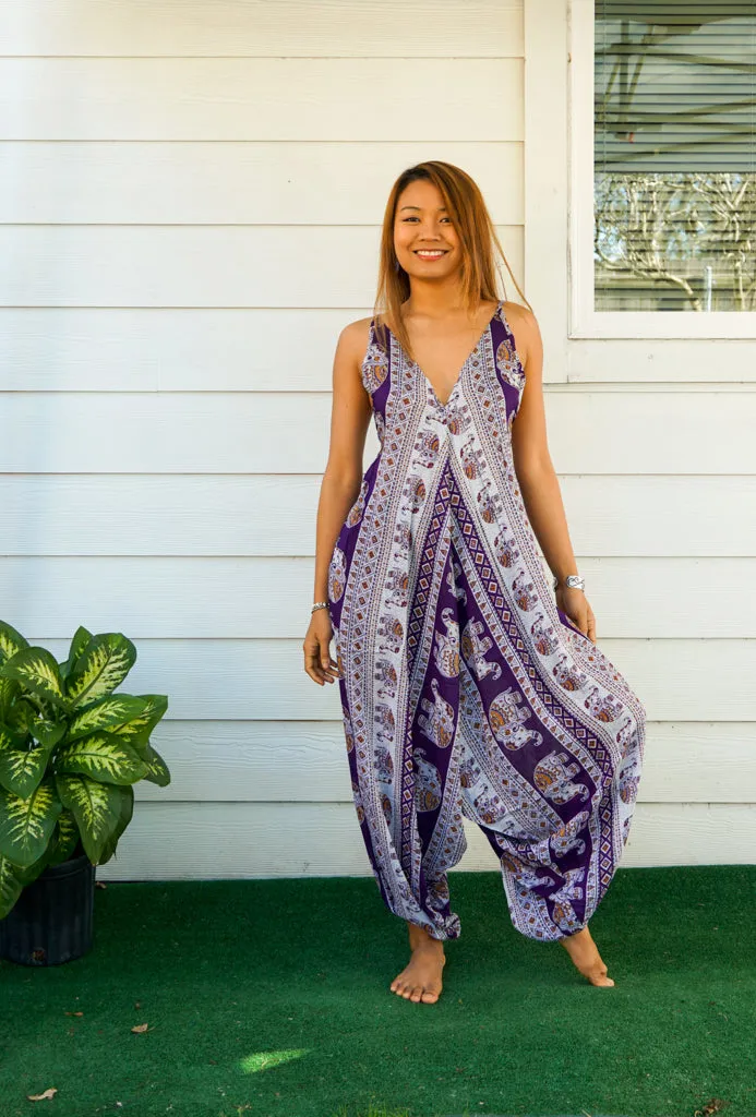 Orchid Elephant  Boho Jumpsuit