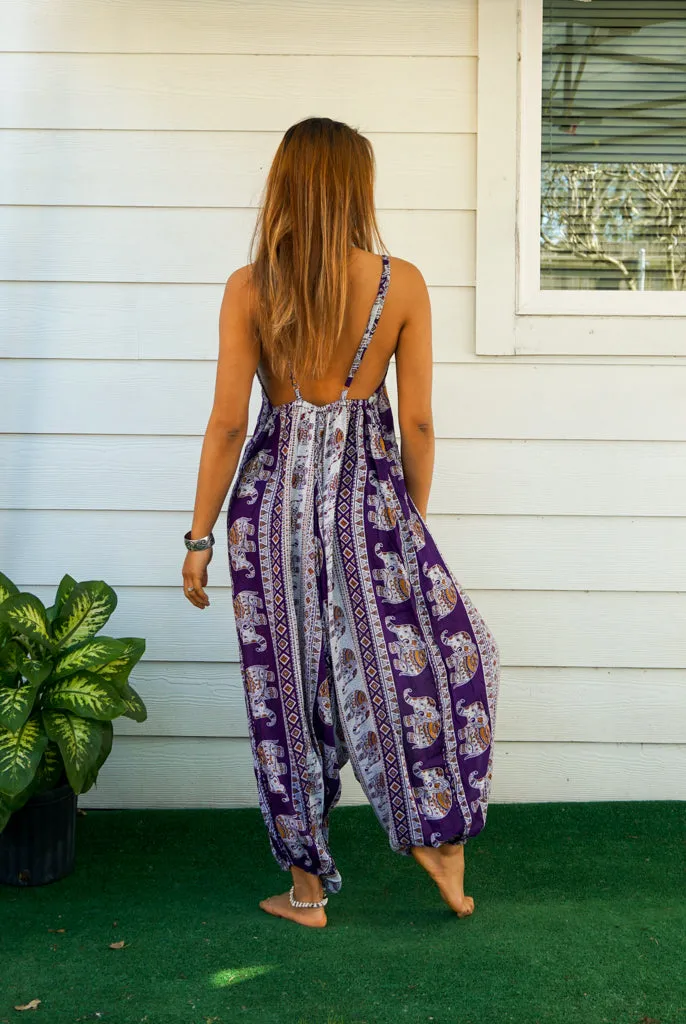 Orchid Elephant  Boho Jumpsuit