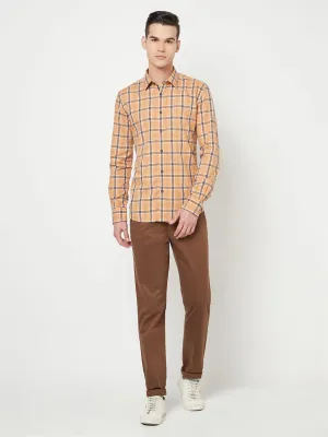 Peach Checked Shirt