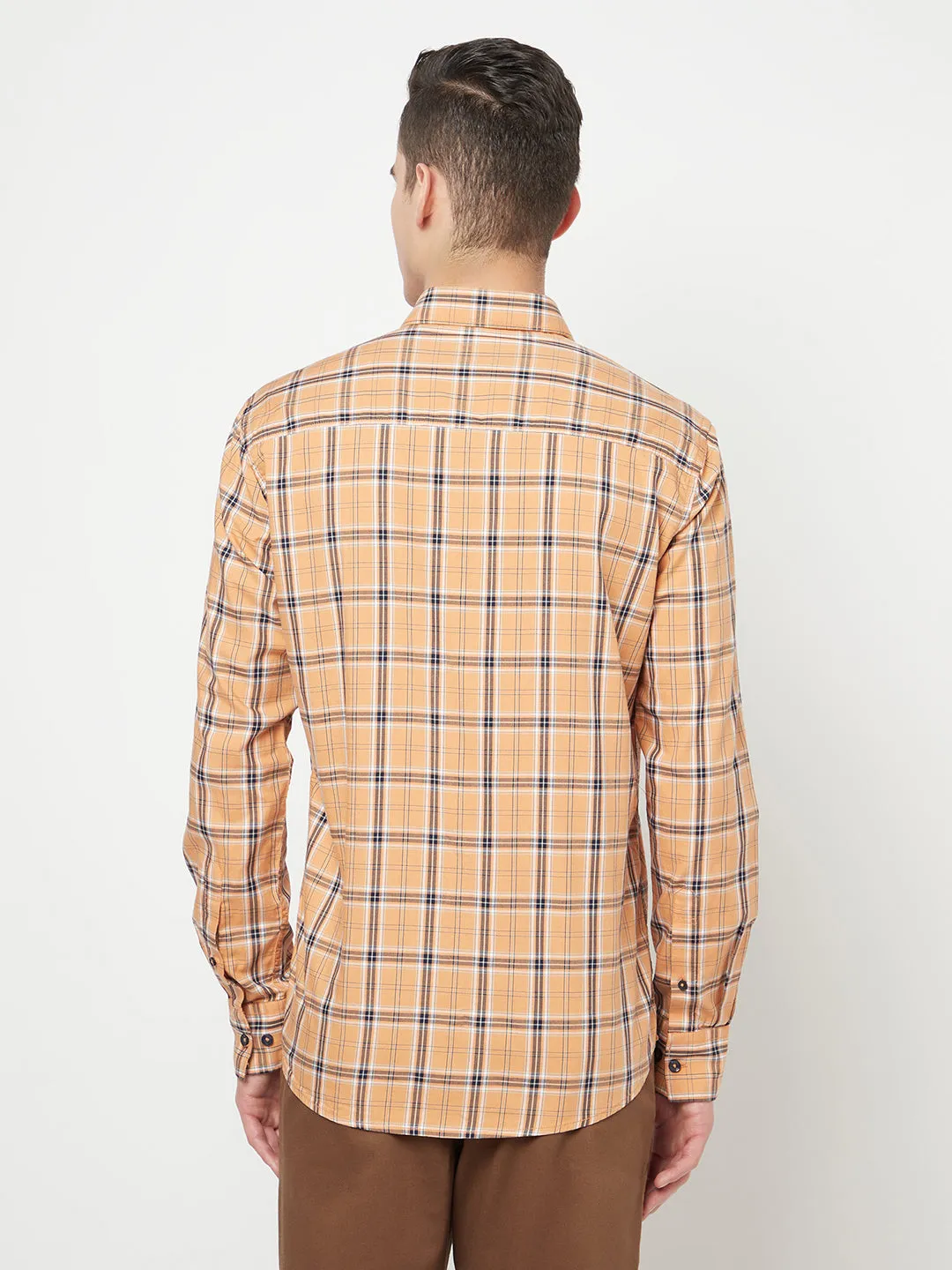 Peach Checked Shirt