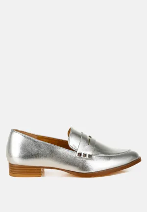 Penny Strap Metallic Loafers by RUW