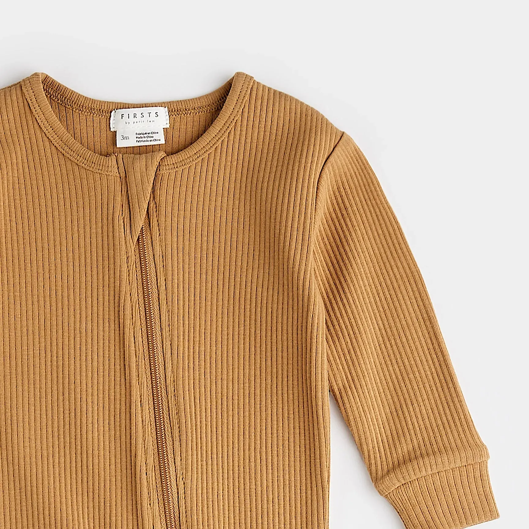 Petit Lem Firsts Baby Modal Rib Sleeper - Yellow Gold