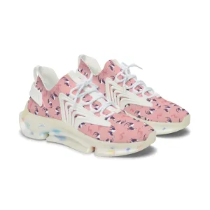 Pink Flamingo Pattern Women's Mesh Sneakers - Stylish & Comfy Athletic Footwear