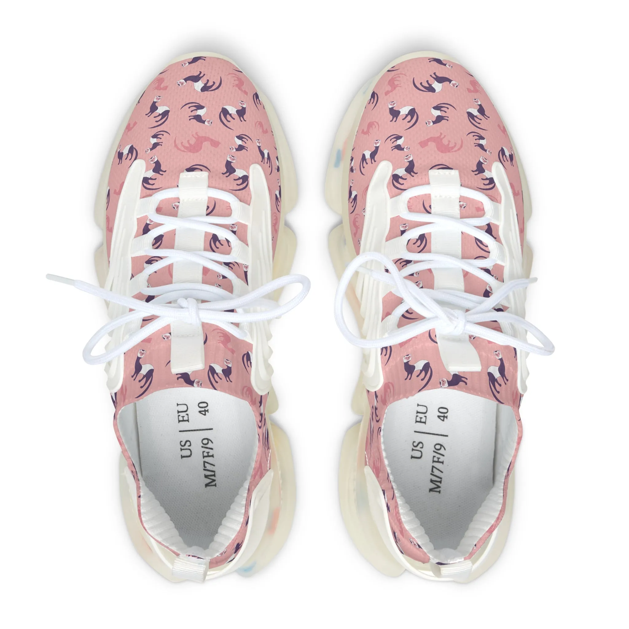 Pink Flamingo Pattern Women's Mesh Sneakers - Stylish & Comfy Athletic Footwear