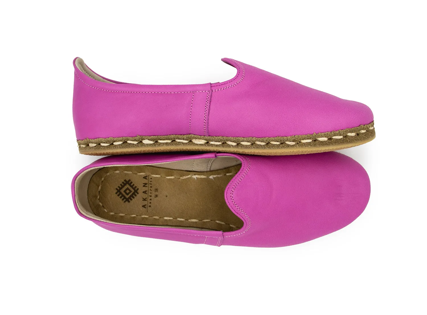 Pink Leather Loafers
