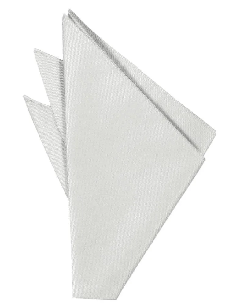 Platinum Solid Twill Pocket Square