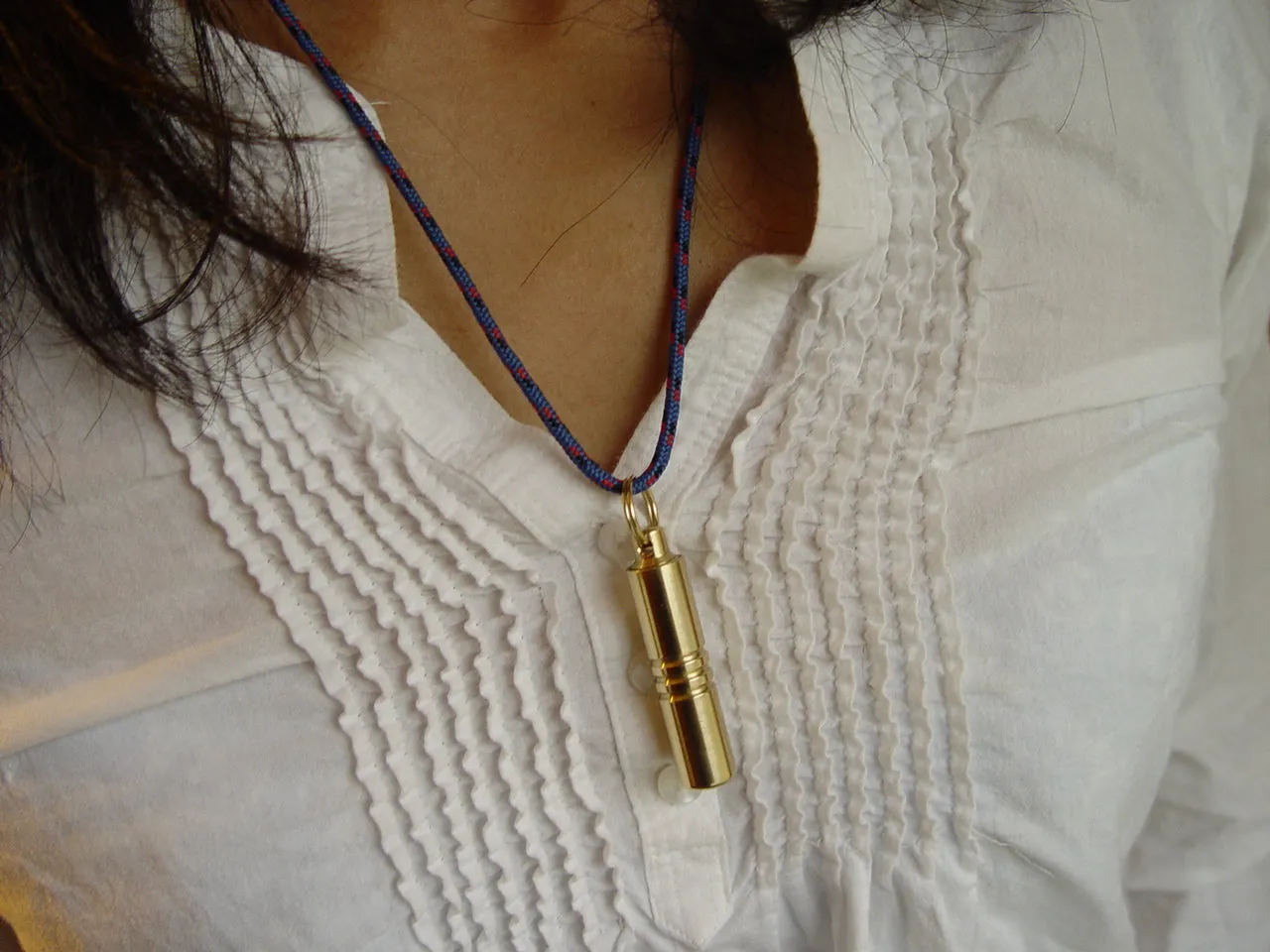 PMN - Fire Piston. Brass Fire Steel Rod, Attachable/Pendant,