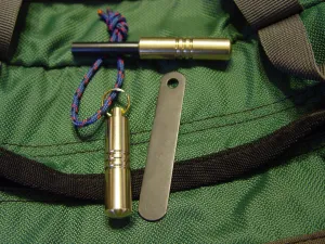 PMN - Fire Piston. Brass Fire Steel Rod, Attachable/Pendant,