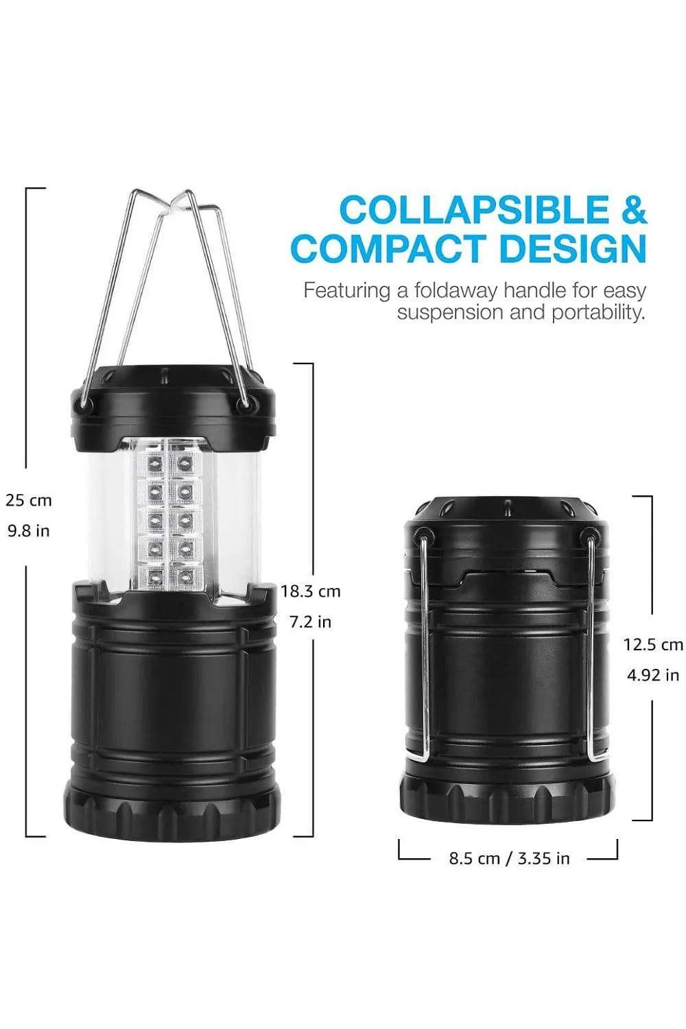 Portable LED Camping Lantern Outdoor Lantern (2 Packs)