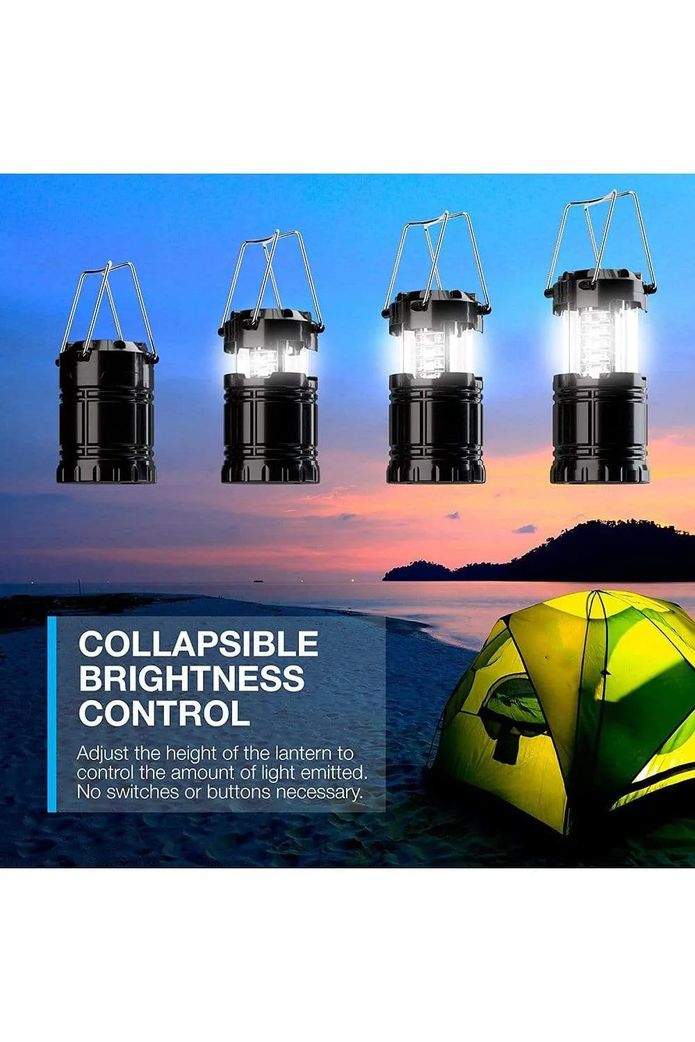 Portable LED Camping Lantern Outdoor Lantern (2 Packs)