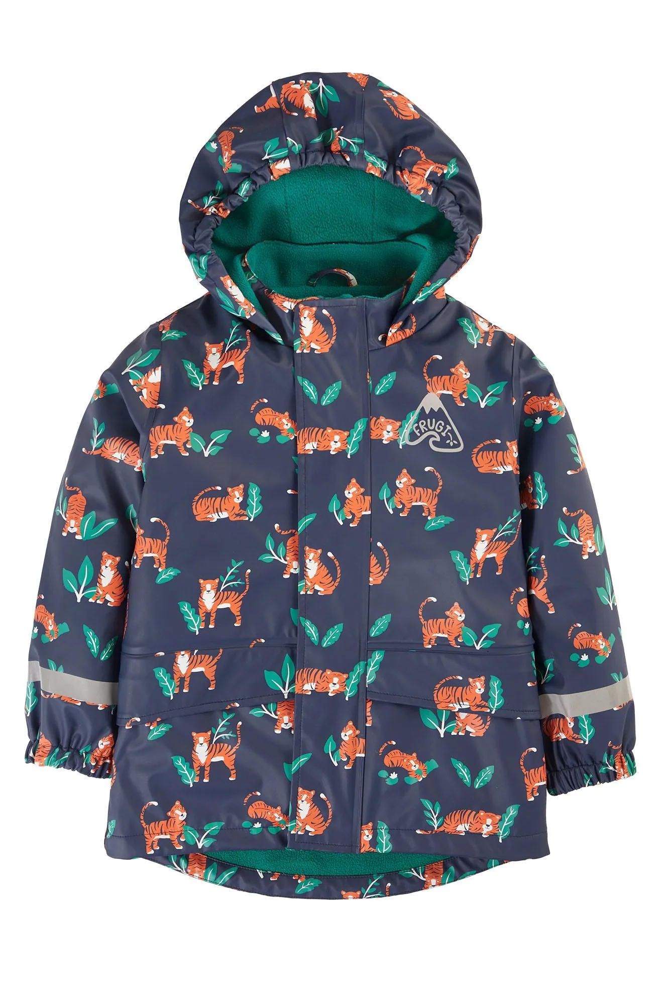 Puddlebuster Coat- Frugi -Navy Tigers- Lined Waterproof Kids Coat (Puddle Buster Coat)