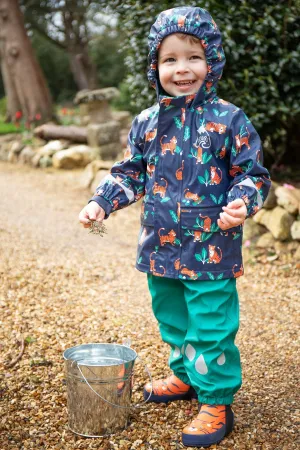 Puddlebuster Coat- Frugi -Navy Tigers- Lined Waterproof Kids Coat (Puddle Buster Coat)
