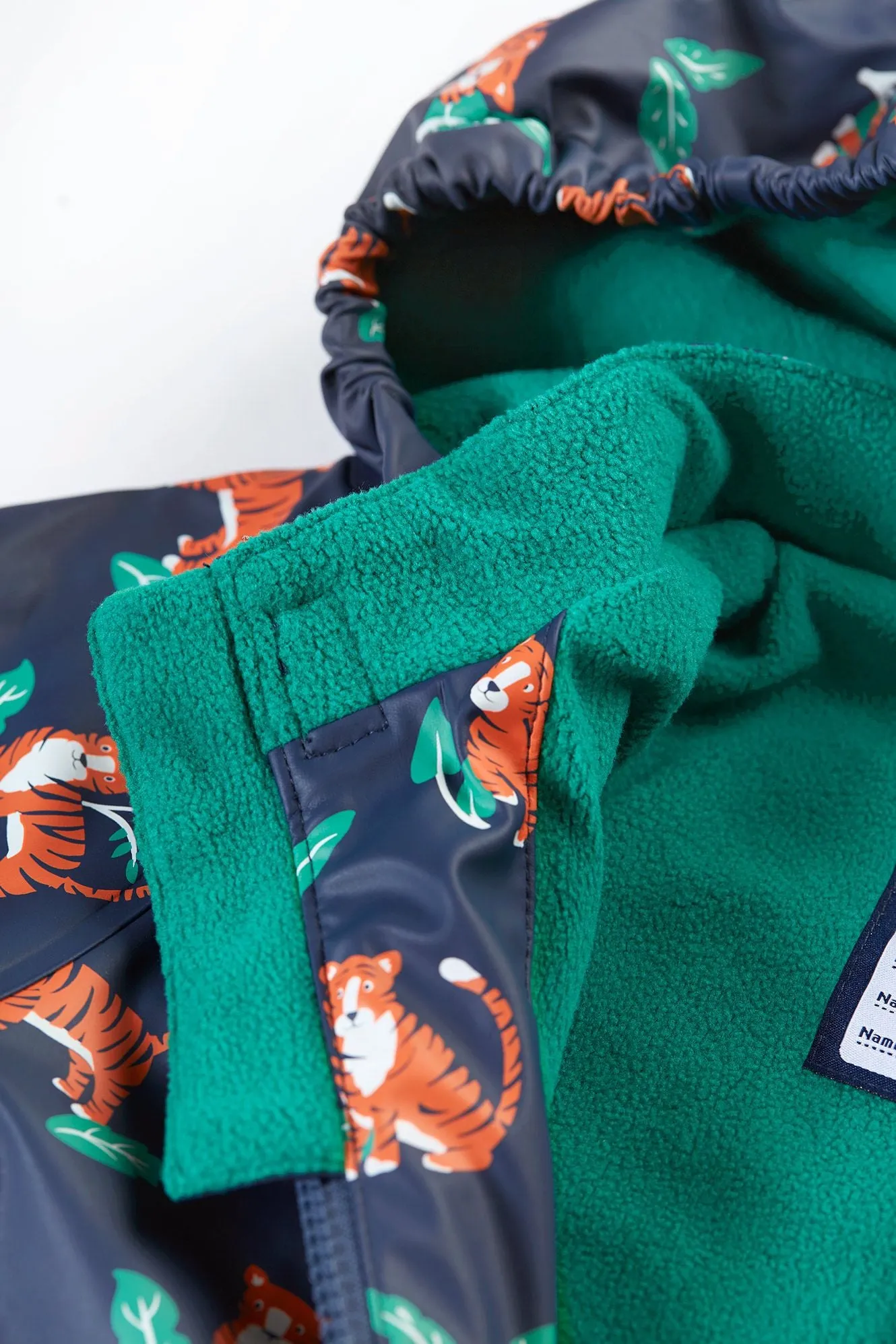 Puddlebuster Coat- Frugi -Navy Tigers- Lined Waterproof Kids Coat (Puddle Buster Coat)