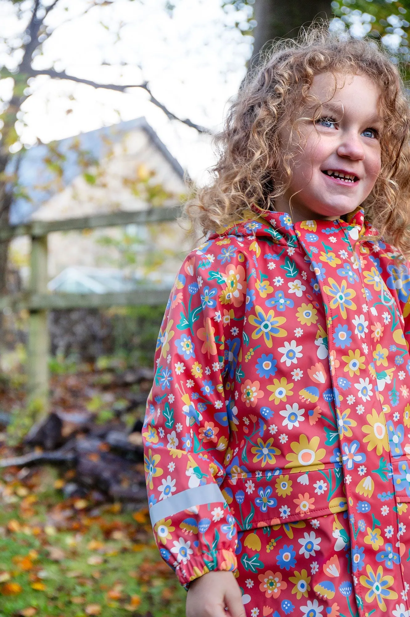 Puddlebuster Coat- Frugi -Smell the Flowers- Lined Waterproof Kids Coat (Puddle Buster Coat)