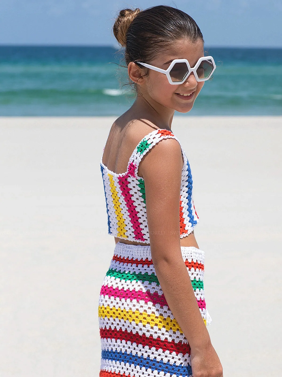 Rainbow Crop-Siena Skirt
