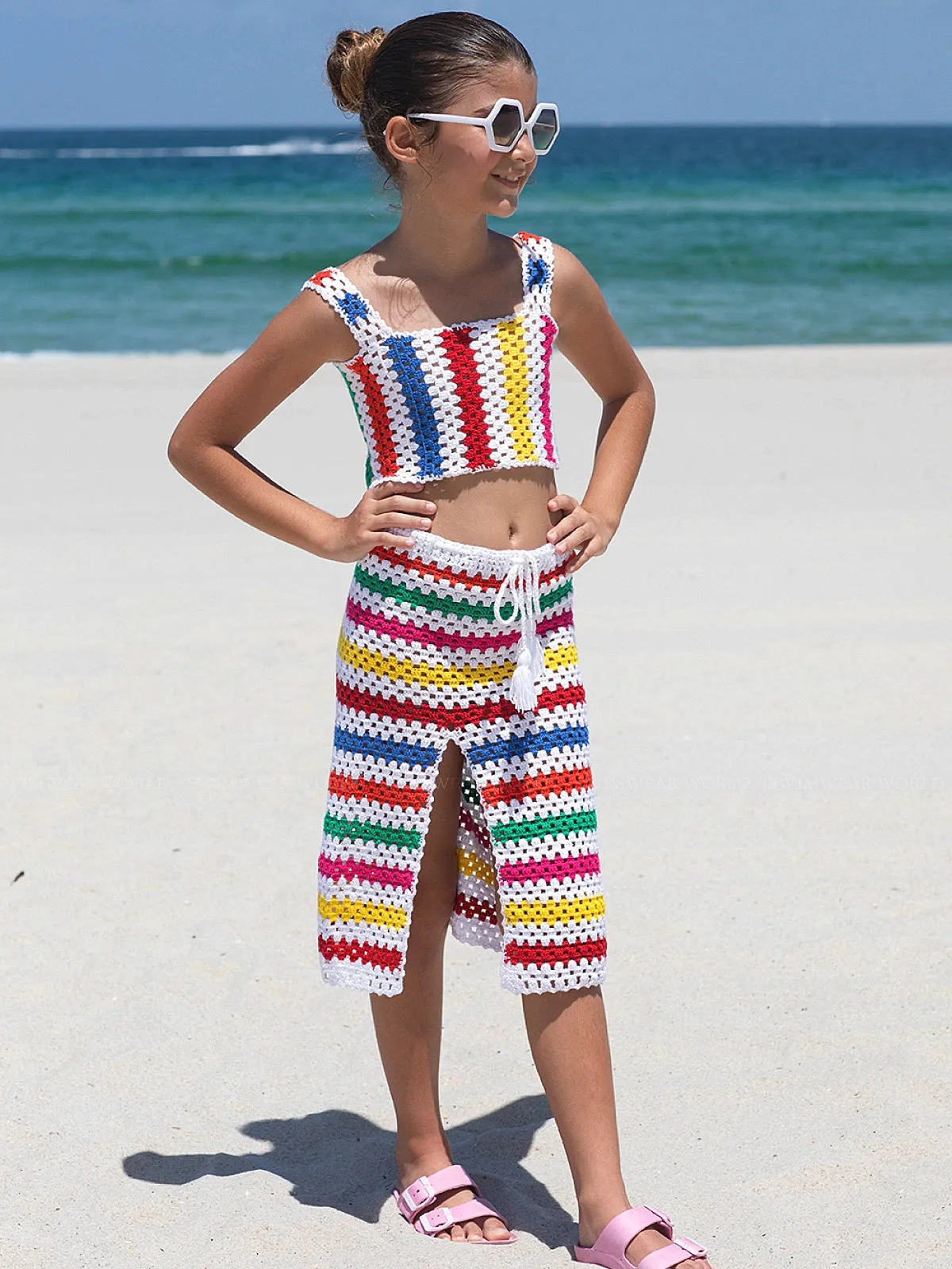 Rainbow Crop-Siena Skirt