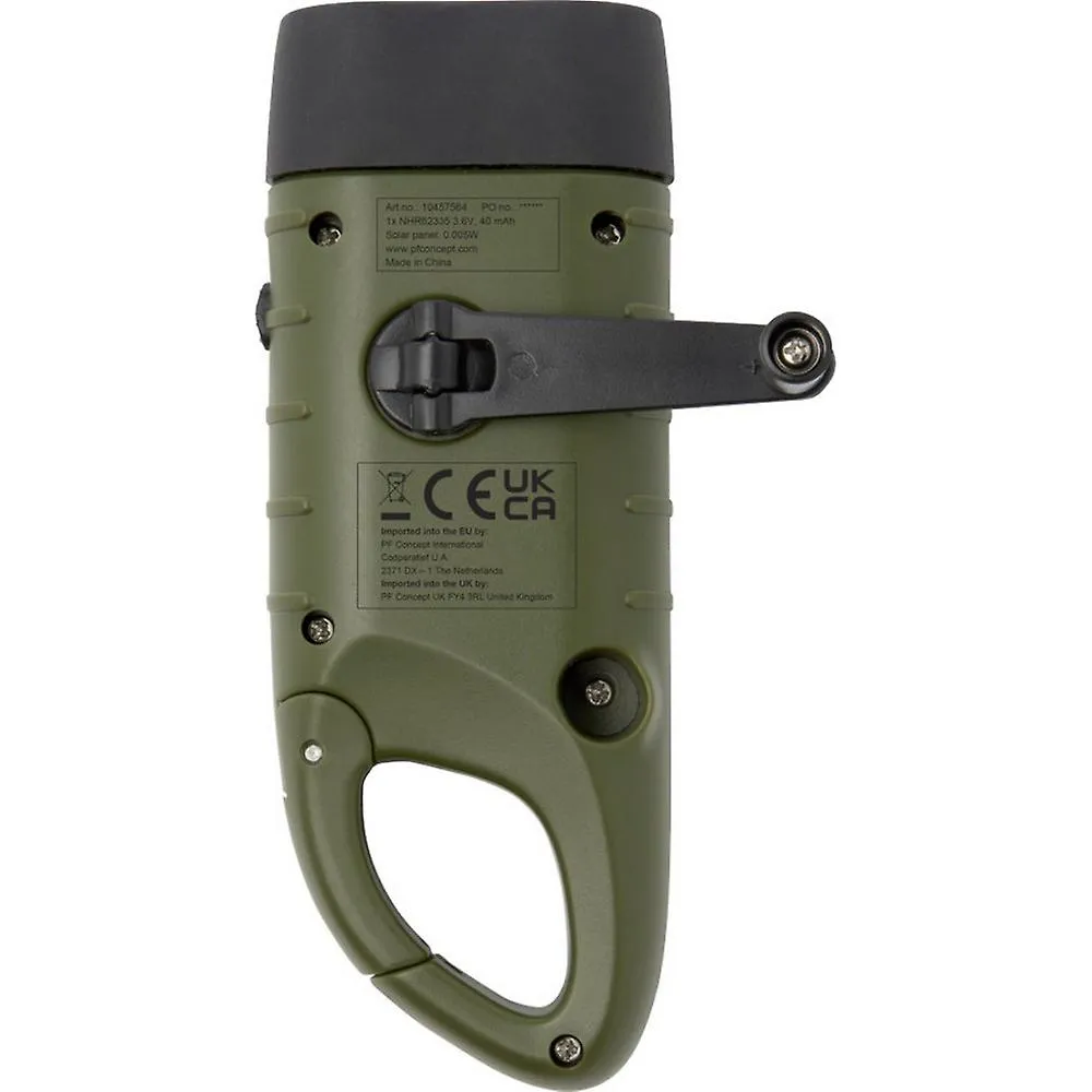 RECON GS2 ABS  Recycled Plastic LED Flashlight solar & Hand crank Powered
