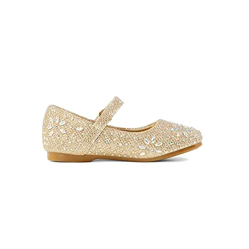 Rhinestone Mary Jane Flats: Dream Pairs Angel-66 Ballerina Shoes