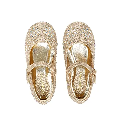 Rhinestone Mary Jane Flats: Dream Pairs Angel-66 Ballerina Shoes