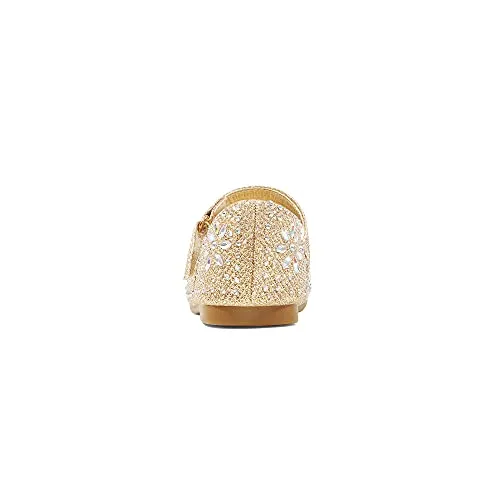 Rhinestone Mary Jane Flats: Dream Pairs Angel-66 Ballerina Shoes