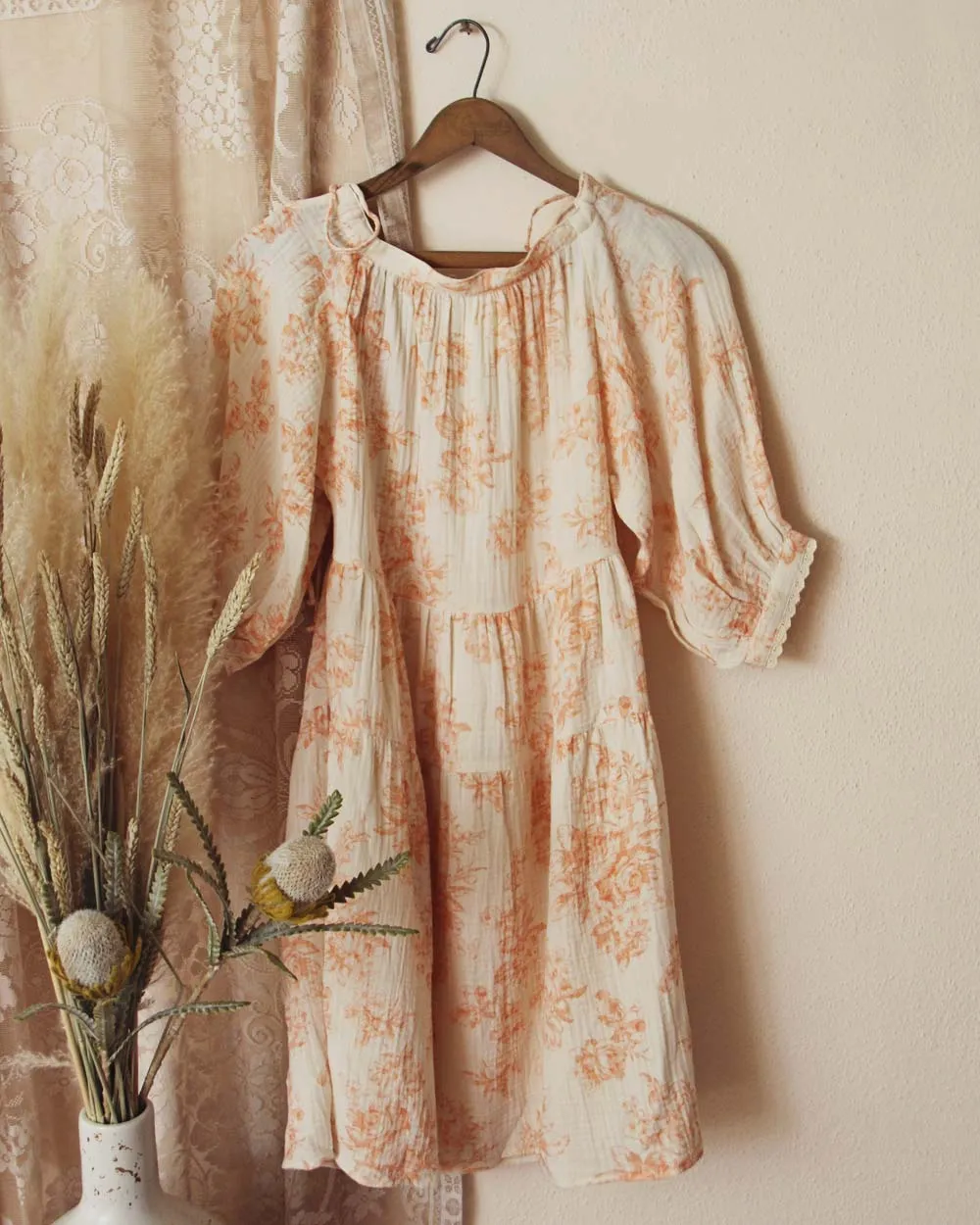 Rose Melon Cotton Dress
