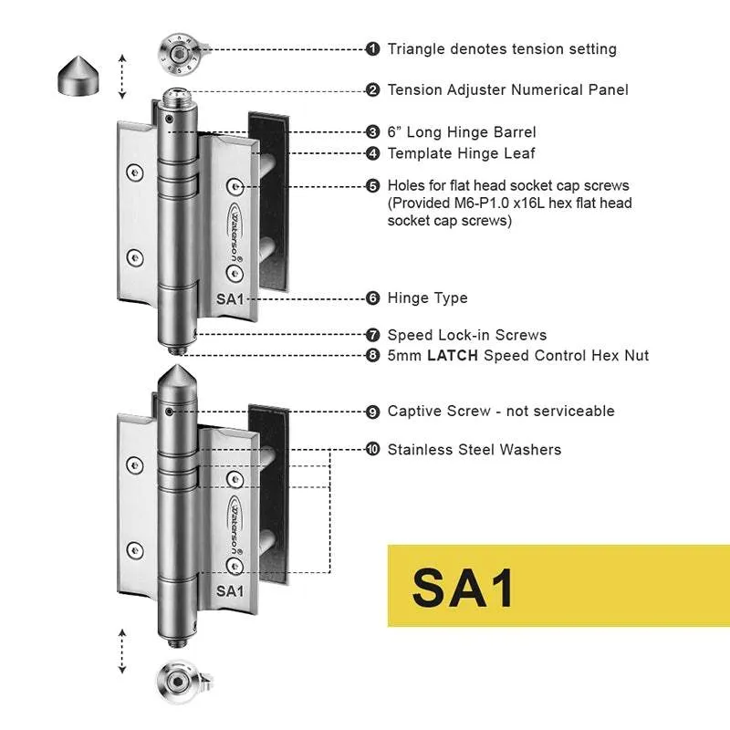 Self Closing Pool Gate Hinges | Marine Grade | 7ft | K51P-316-A3 | 3 Pack