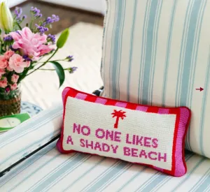 Shady Beach Needlepoint Pillow