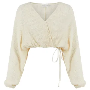 Siena Top Natural with Gold Pinstripe