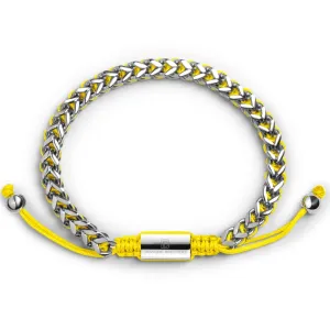 Silver Woven Chain Bracelet in Yellow