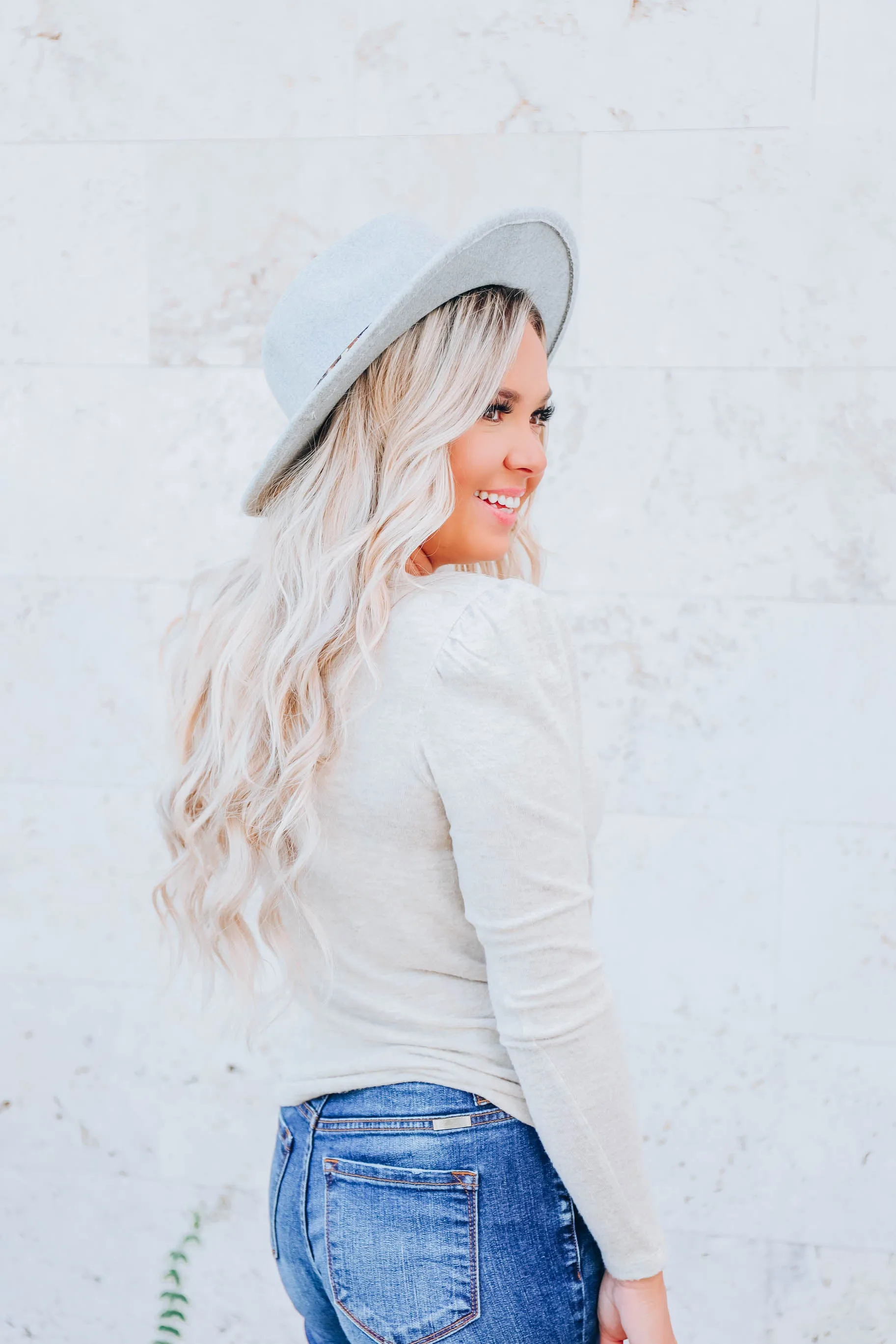 Simple Chic Panama Hat - Light Grey