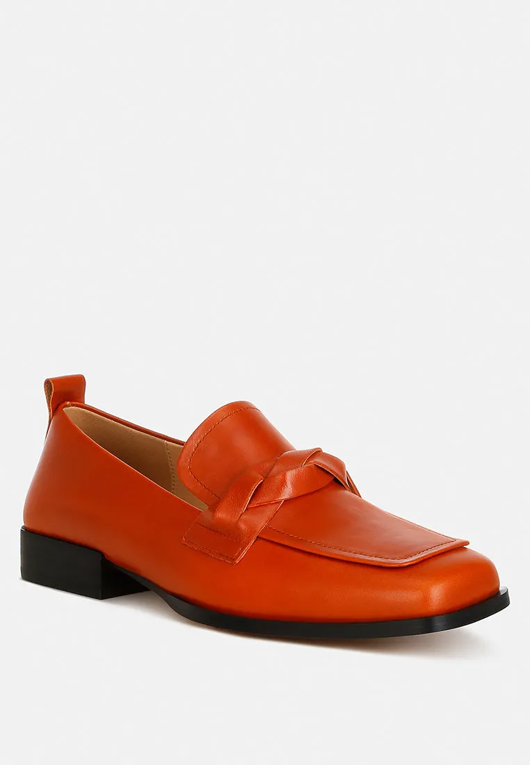 Soft Faux Leather Braided Loafers By Ruw