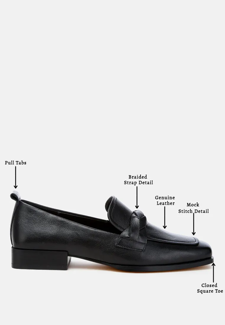 Soft Faux Leather Braided Loafers By Ruw