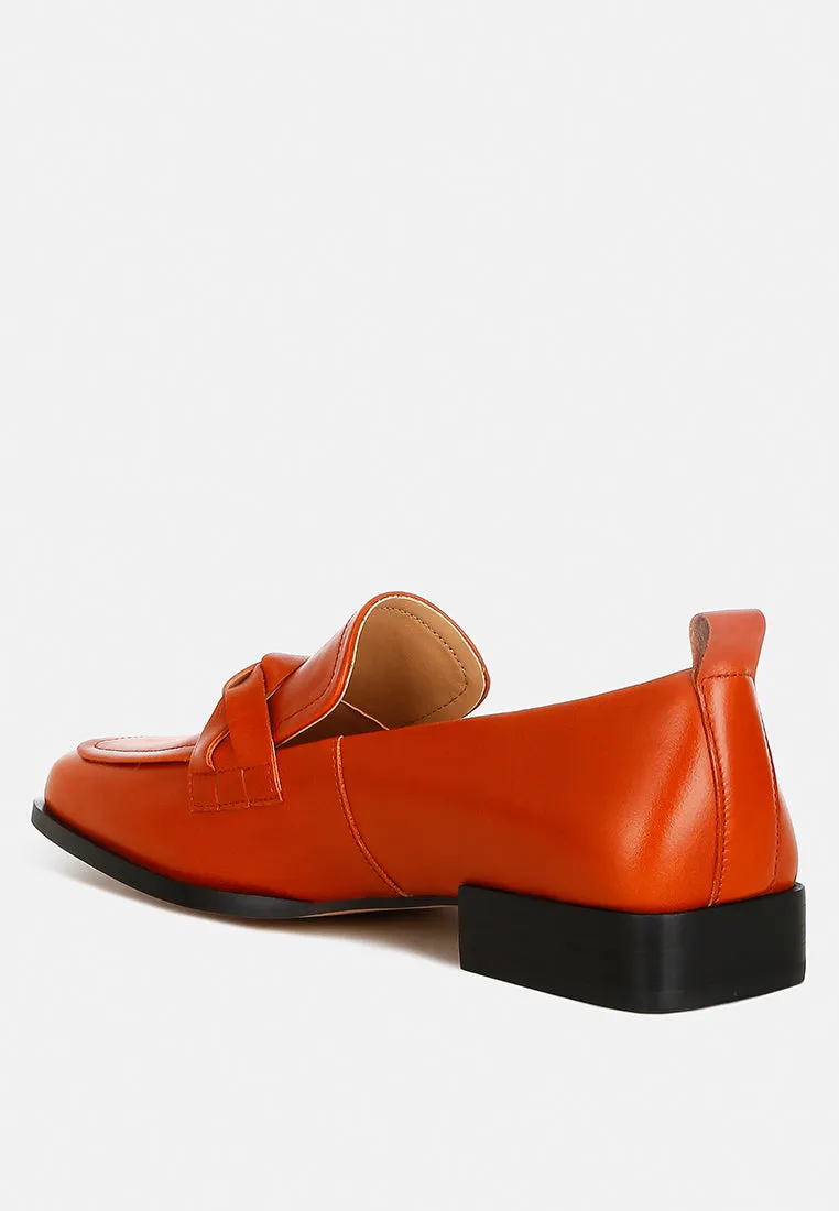 Soft Faux Leather Braided Loafers By Ruw