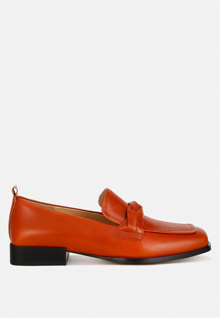 Soft Faux Leather Braided Loafers By Ruw