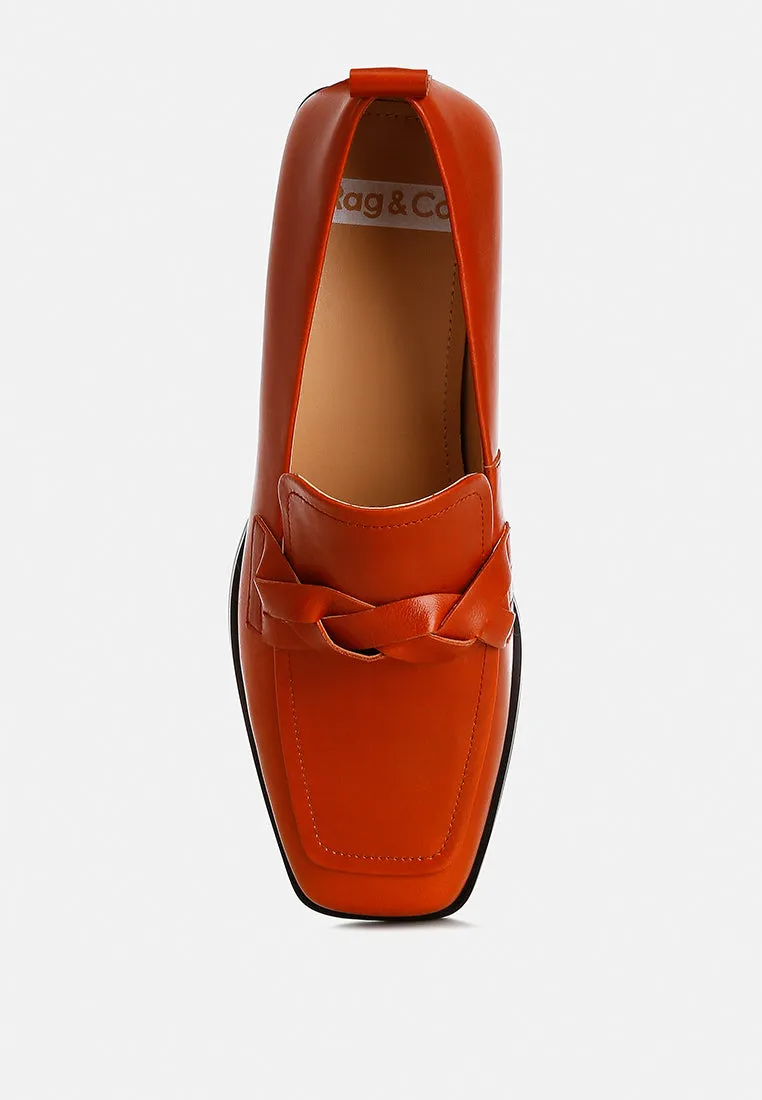Soft Faux Leather Braided Loafers By Ruw