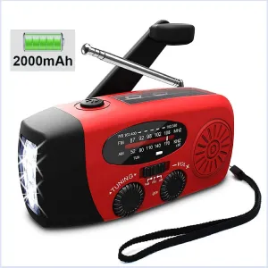 Solar Hand Crank Powered charger Camping Light With AM/FM Radio Outdoor USB