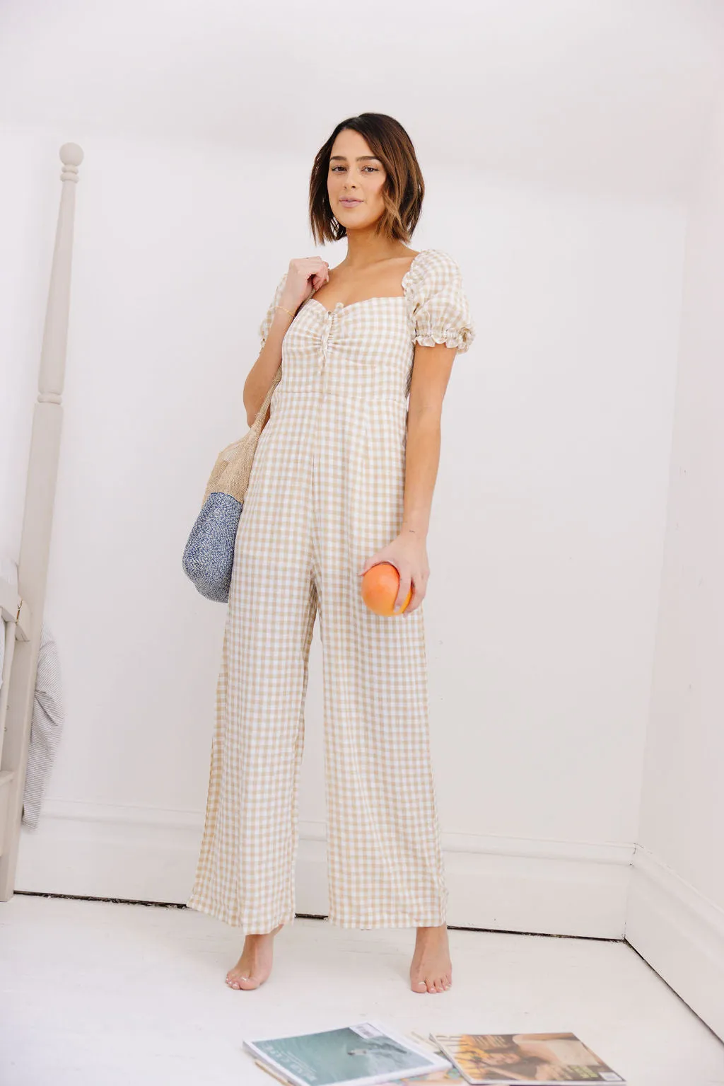 Spring Sun Gingham Jumpsuit