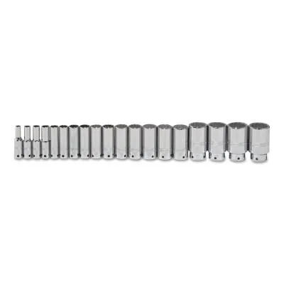 Stanley® Products Tether-Ready Drive Deep Socket Sets, 1/2 in Drive, 12 Point, Inch, 54105-TT
