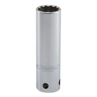 Stanley?? Products Tether-Ready Drive Deep Sockets, 1/2 in Drive, 11/16 in, 3 1/4 in L, 12 Points, 5322-TT