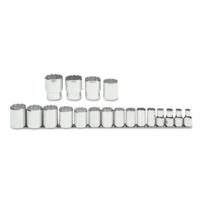 Stanley® Products Tether-Ready Socket Sets, 1/2 in Drive, 12 Point, Inch, 54113-TT
