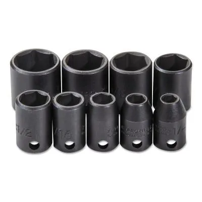 Stanley?? Products Torqueplus 9 Piece Impact Socket Sets, 3/8 in, 6 Point, 72102