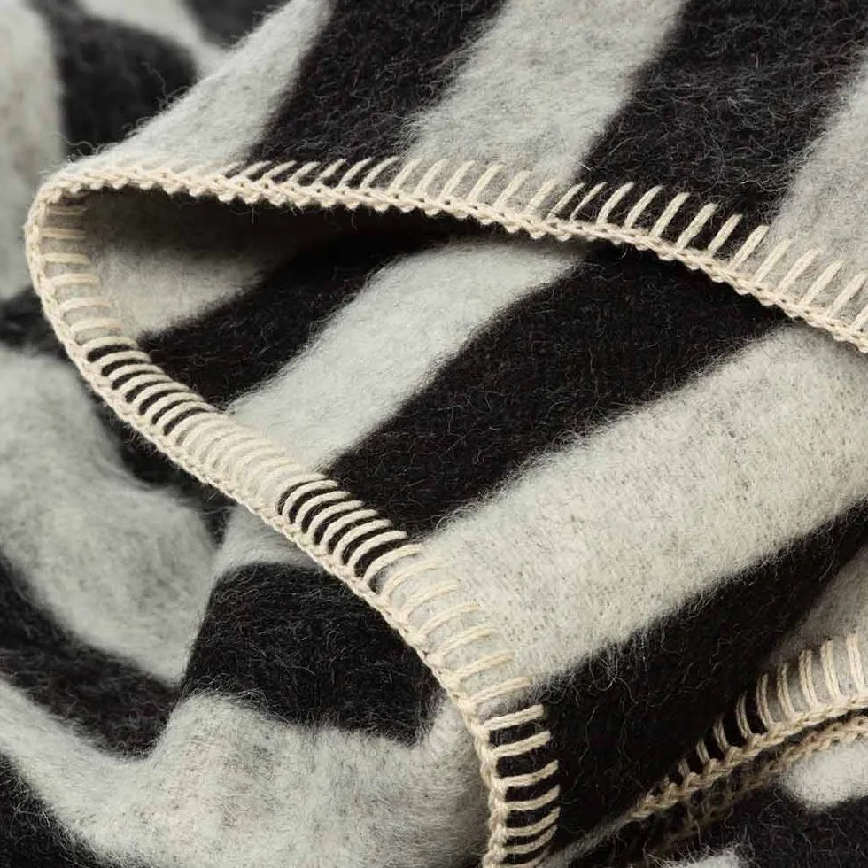 Stills  Blanket, Black/Ivory Stripe