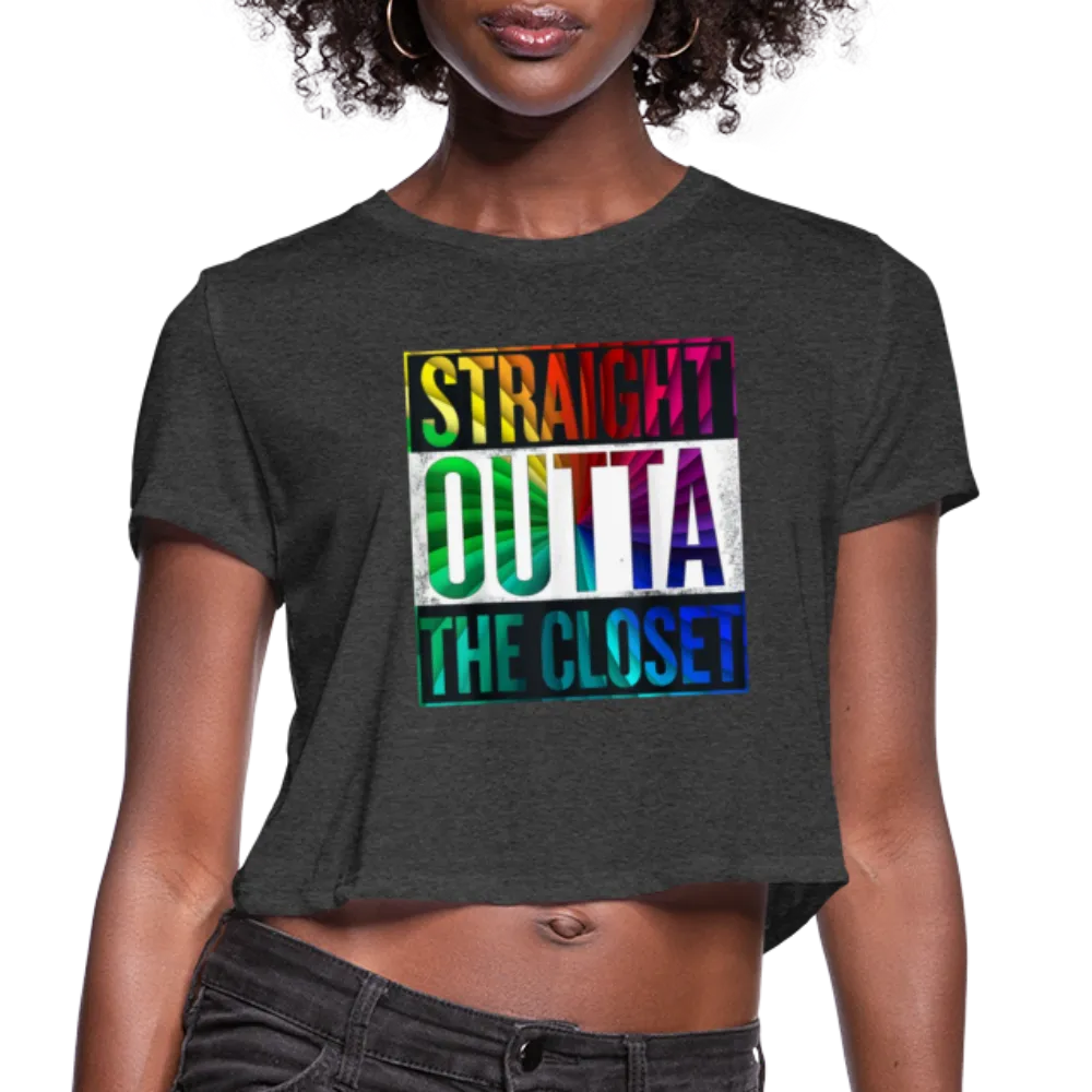 Straight Outta The Closet LGBTQ Pride Women’s Cropped T-Shirt