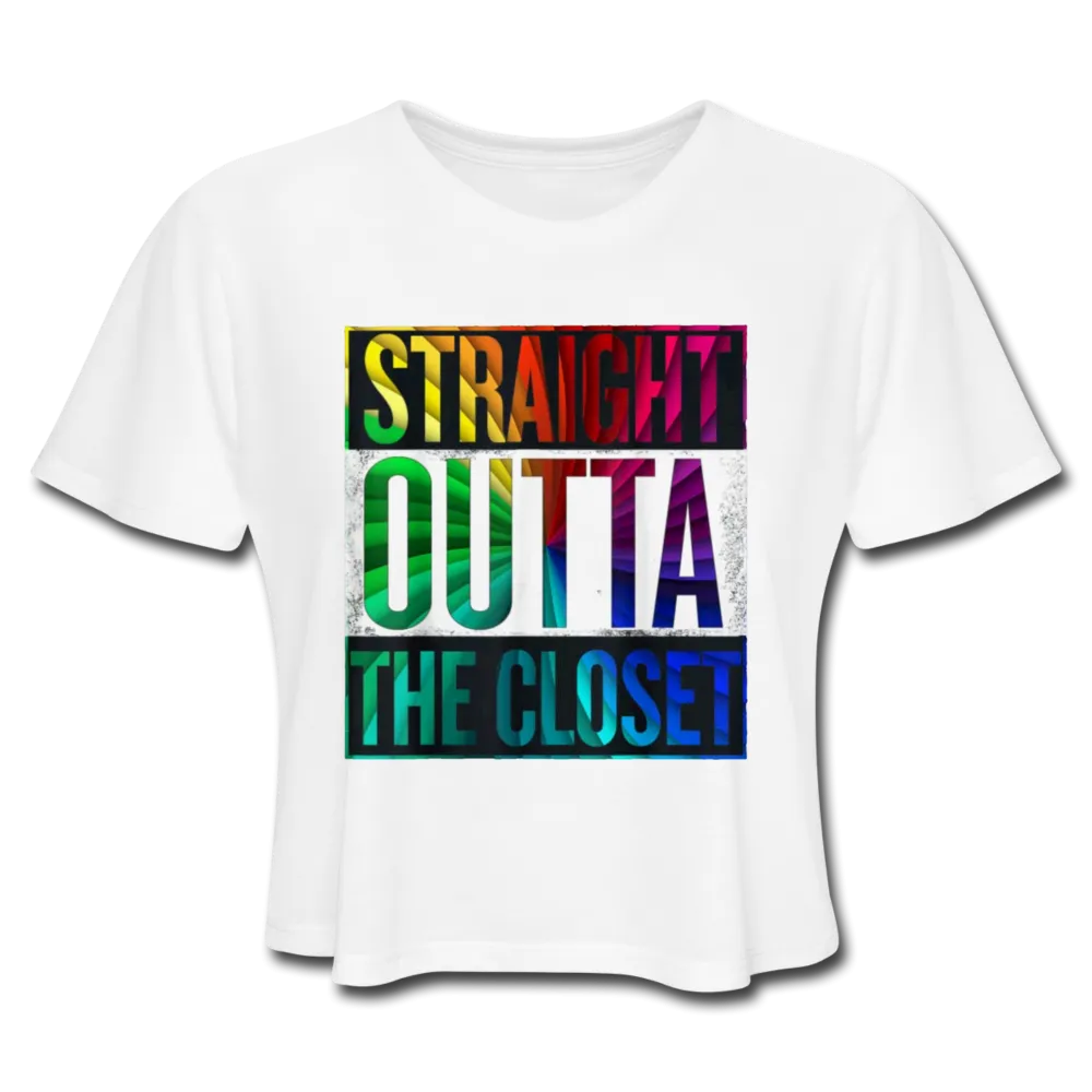Straight Outta The Closet LGBTQ Pride Women’s Cropped T-Shirt
