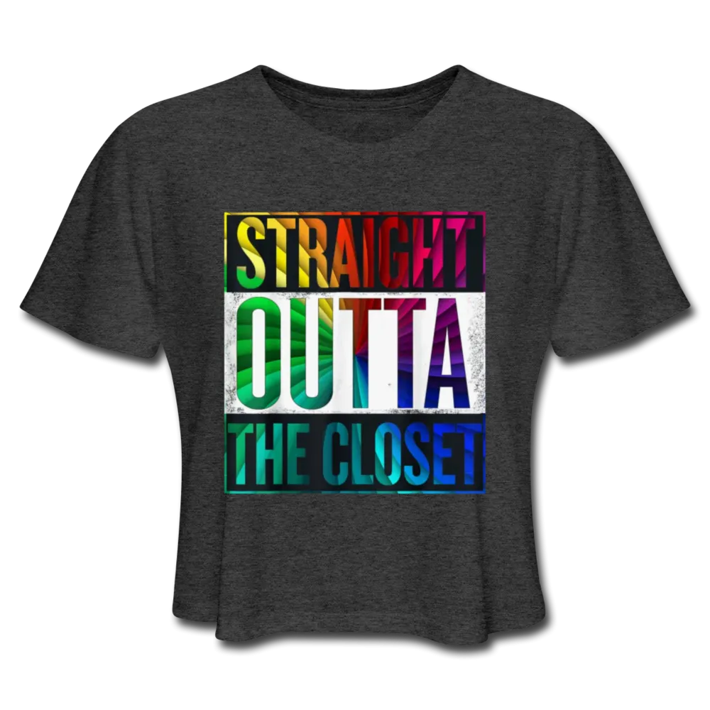 Straight Outta The Closet LGBTQ Pride Women’s Cropped T-Shirt